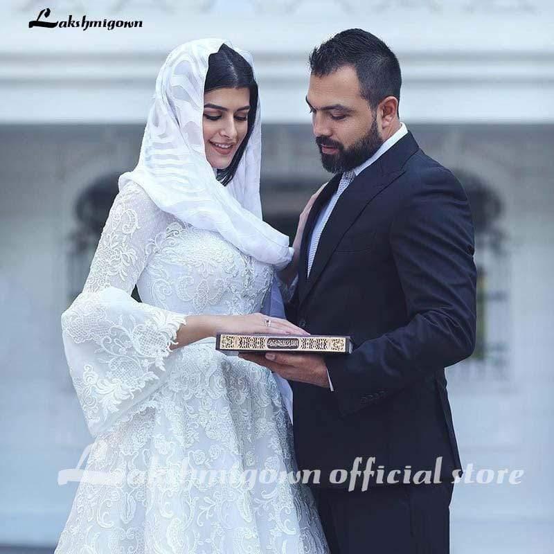 NumberSea Luxury Wedding Dresses Bridal Gowns Princess Long Sleeves