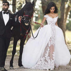 NumberSea Mermaid Wedding Dress Vintage Lace Bridal Dresses