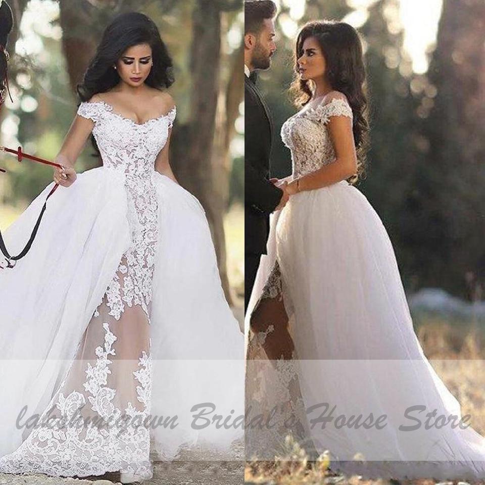 NumberSea Mermaid Wedding Dress Vintage Lace Bridal Dresses