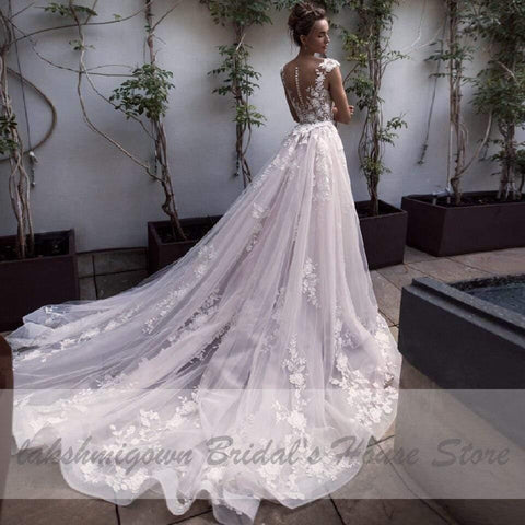 NumberSea Meerjungfrau-Brautkleider mit abnehmbarem Rock, Blush Pink