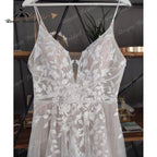 NumberSea Modern Spaghetti Straps V Neck Lace Wedding Dress Appliques Boho 2025 A Line Beach Backless vestido bohemio boda Wedding Gowns