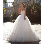 NumberSea Modest Lace A-Line Wedding Dresses  Vintage Bride Gown