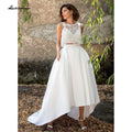 NumberSea Modest Zwei stücke Spitze Brautkleid V-ausschnitt Durchsichtig Satin A-linie Braut Hochzeit Kleider Vestido de noiva