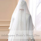 NumberSea Muslim Princess Wedding Dress with Hijab  Plus Size Lace Appliques