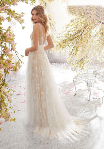 NumberSea Neues Brautkleid, sexy, rückenfreies, ärmelloses Spitzenkleid für Damen