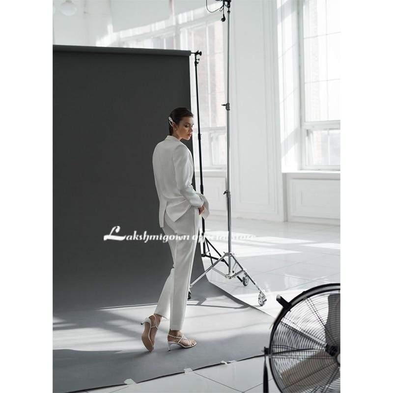 NumberSea Newest Elegant Satin V-neck Wedding Dress