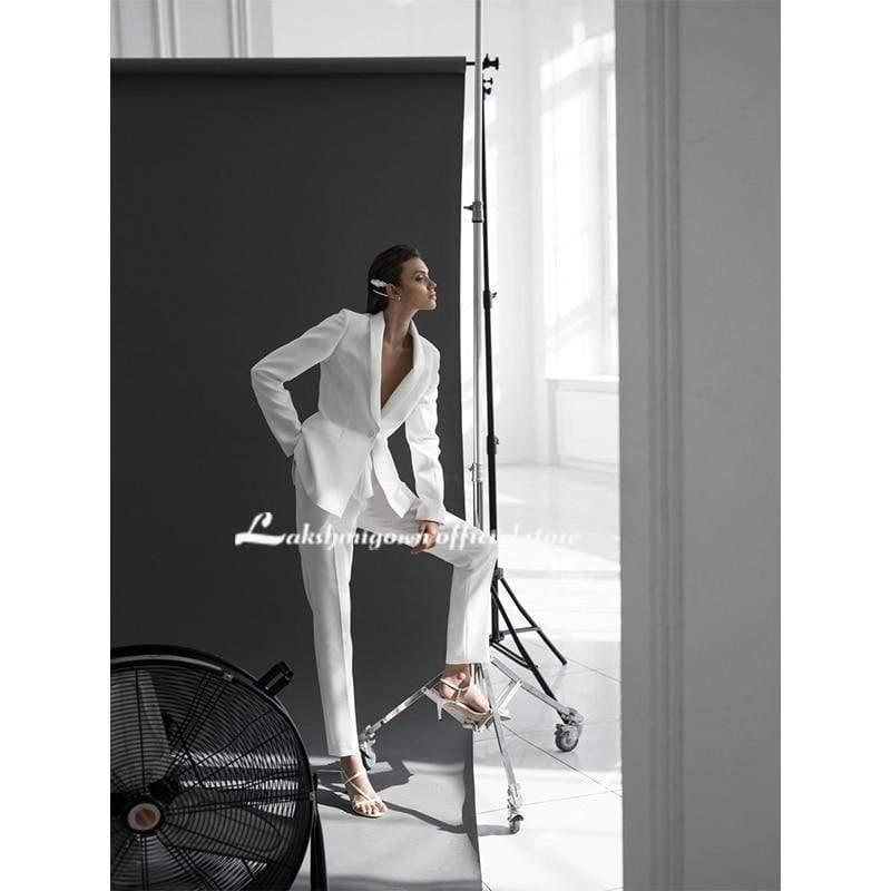 NumberSea Newest Elegant Satin V-neck Wedding Dress