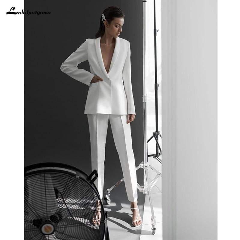 NumberSea Newest Elegant Satin V-neck Wedding Dress