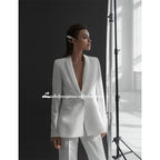 NumberSea Newest Elegant Satin V-neck Wedding Dress