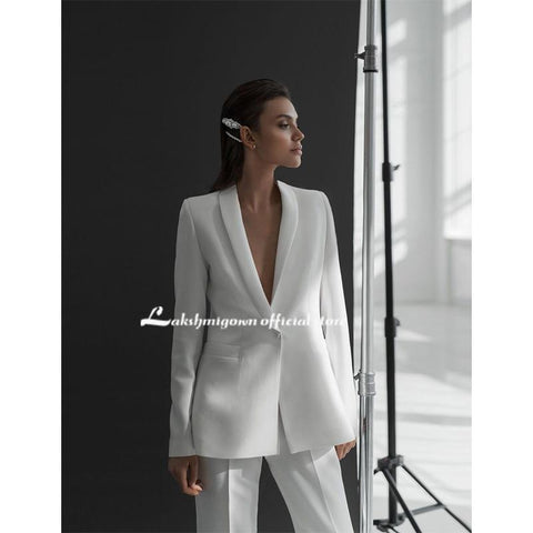 NumberSea Neuestes elegantes Satin-Brautkleid mit V-Ausschnitt