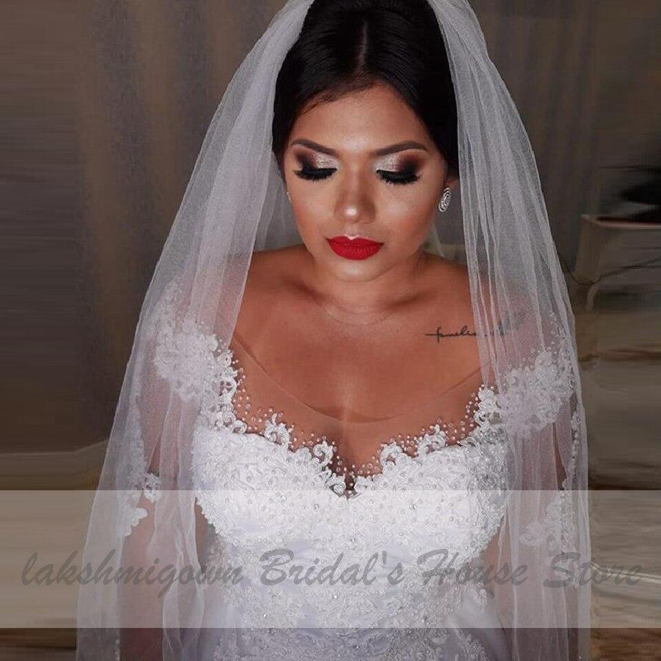 NumberSea NumberSea Dubai Plus Size Wedding Dresses Vintage Lace Appliques Long Sleeves