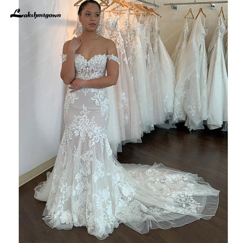 NumberSea Weg Von der Schulter Meerjungfrau Spitze Brautkleider Boho Stil Vestidos De Novia 2025 Nuevos Sexy Brautkleider 