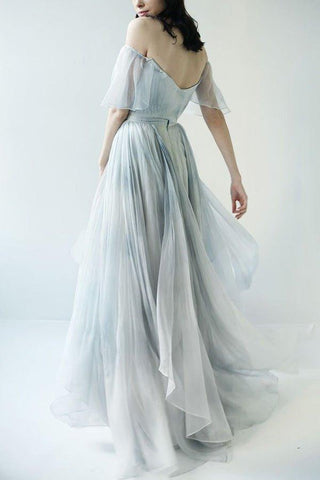 NumberSea Schulterfreies Ombre-Strandbrautkleid, MW284