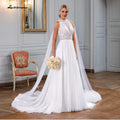 NumberSea Abito da Sposa Smanicato Scollato O Spalle Scoperte in Pizzo