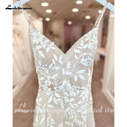 NumberSea Plunging Lace Appliques Open Back Wedding Dress V Neck Spaghetti Straps 2025 Bride Wedding Dress robe de soirée