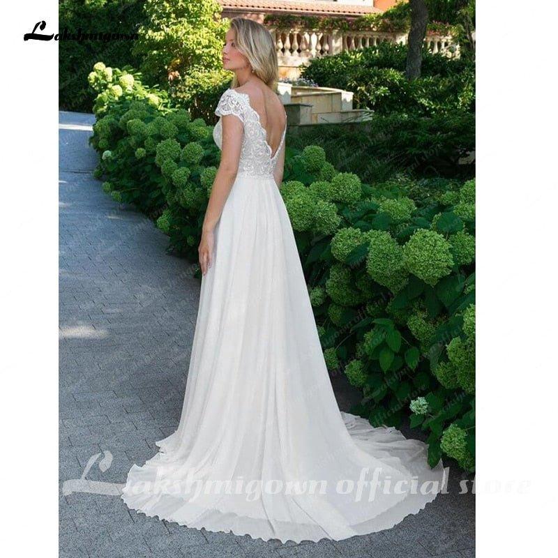 NumberSea Plus Size Wedding Dress 2021 Vintage Lace Appliques Wedding Gowns Vestido Boho Bridal Dresses Lakshmigown