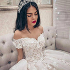 NumberSea Princess Ball Gown Wedding Dress 2021 vestido de noiva Off the Shoulder robe de mariee Lace Appliques Wedding Bridal Gown