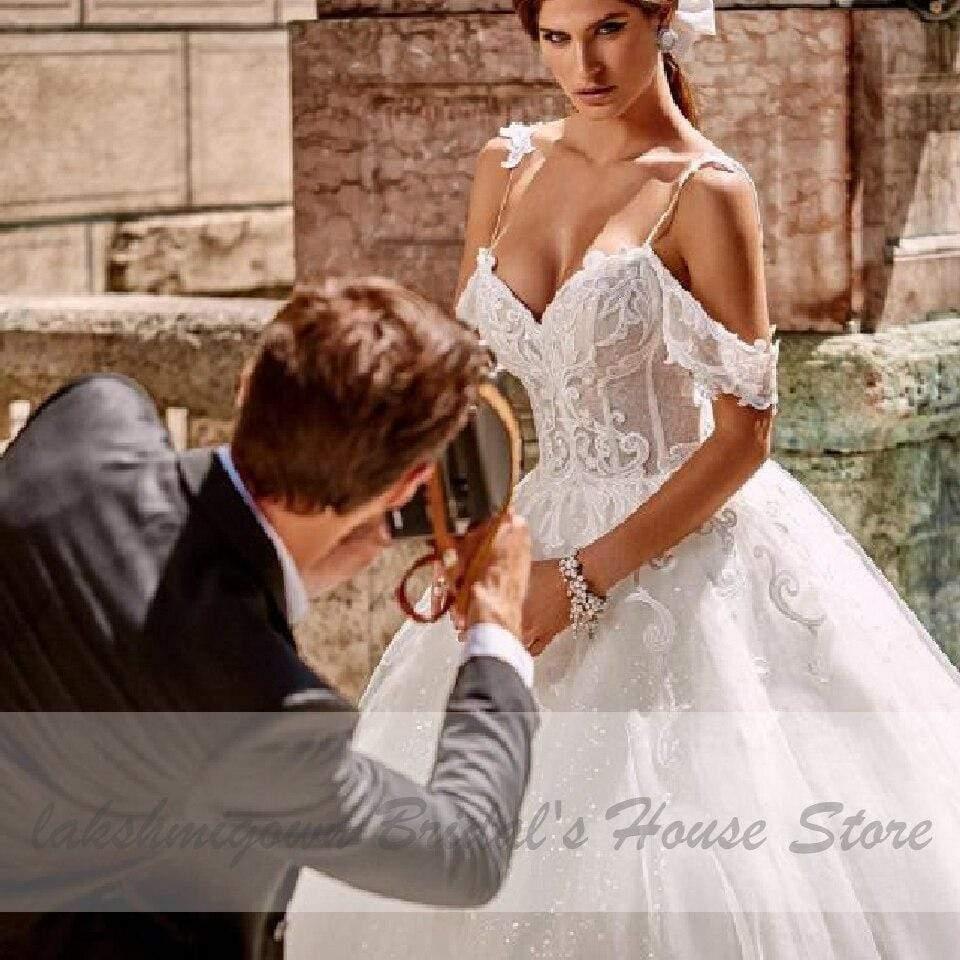 NumberSea Princess Bridal Gowns Corset Glitter Tulle Ball Gown Wedding Dresses