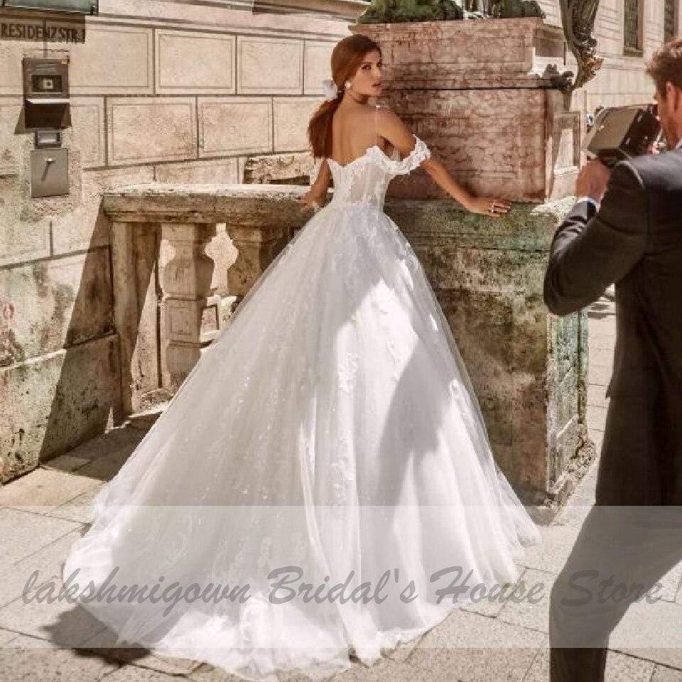 NumberSea Princess Bridal Gowns Corset Glitter Tulle Ball Gown Wedding Dresses