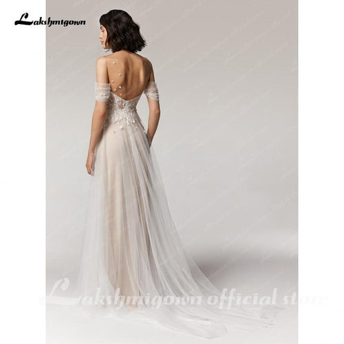 NumberSea Princesse Champagne Robe de mariée ligne A Nouveau créateur