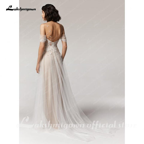 NumberSea Princess Champagner Brautkleid A-Linie Neuer Designer