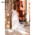 NumberSea Princess champagne Wedding Dress Lace Up Back Beaded