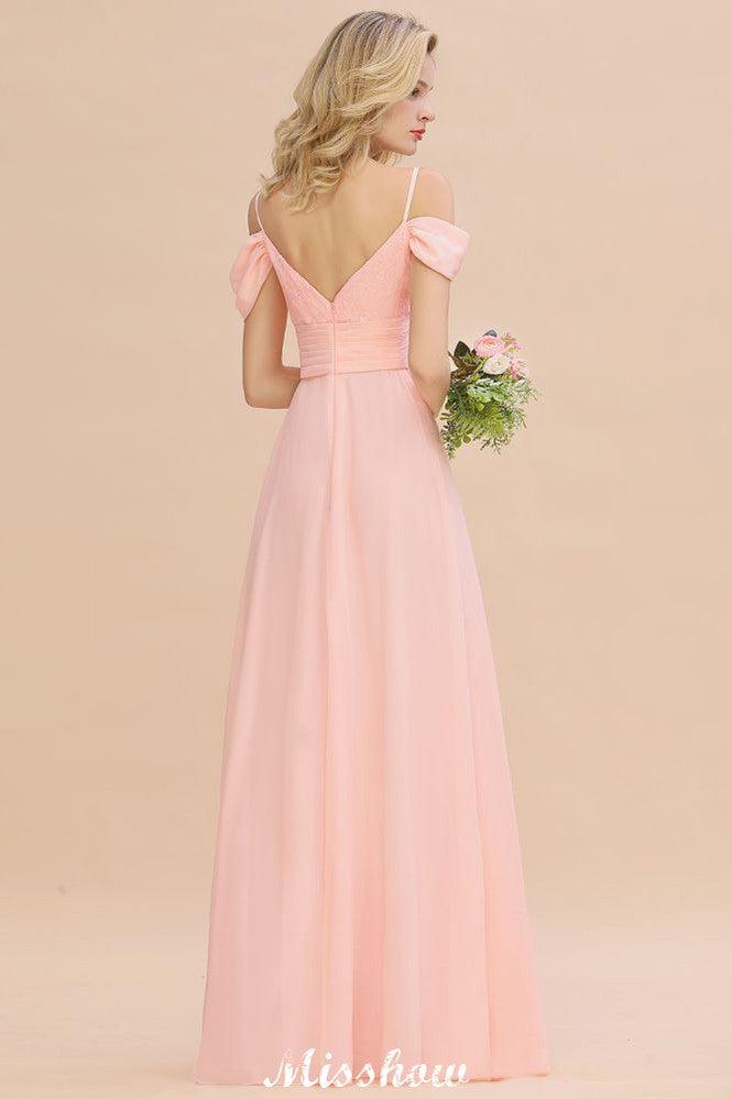 Off Shoulde straps Aline Bridesmaid Dress Chiffon Maid of Honor Dress