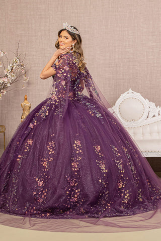 Schulterfreies Cape-Ballkleid von Elizabeth K GL3171
