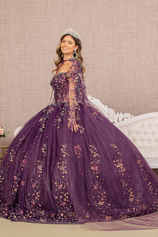 Schulterfreies Cape-Ballkleid von Elizabeth K GL3171