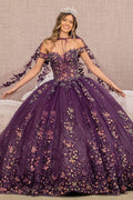 Schulterfreies Cape-Ballkleid von Elizabeth K GL3171