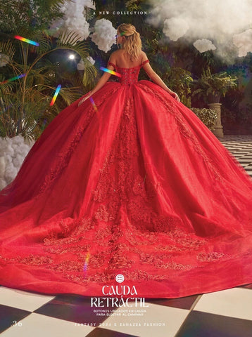 Schulterfreies Cape Quinceanera-Kleid von Ragazza EV45-645