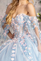 Off Shoulder Cape Sleeve Ball Gown by GLS Gloria GL3468