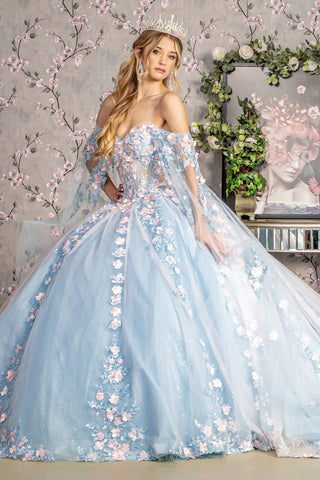 Schulterfreies Ballkleid mit Cape-Ärmeln von GLS Gloria GL3468