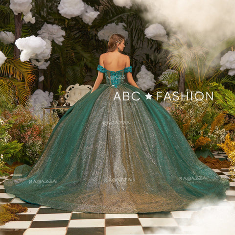 Schulterfreies Korsett-Quinceanera-Kleid von Ragazza EV48-648