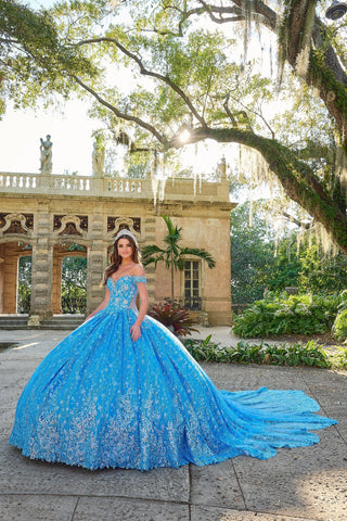 Schulterfreies Quinceanera-Kleid mit Fransen von Amarra 54220