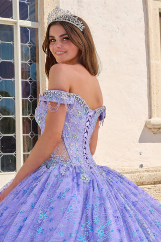 Schulterfreies Quinceanera-Kleid mit Fransen von Amarra 54220