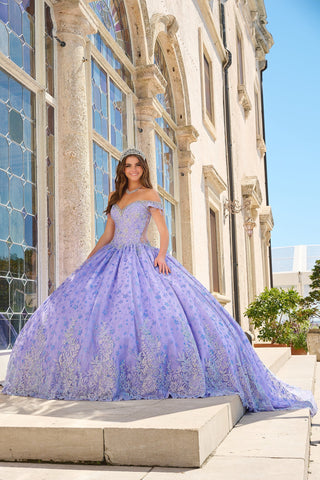 Schulterfreies Quinceanera-Kleid mit Fransen von Amarra 54220