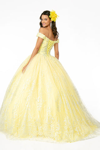 Schulterfreies Ballkleid mit Glitzerprint von Elizabeth K GL2910