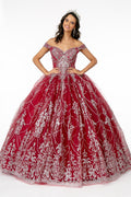 Robe de bal à imprimé scintillant décolleté tombant par Elizabeth K GL2910