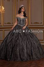 Off Shoulder Glitter Quinceanera Dress by House of Wu 26937