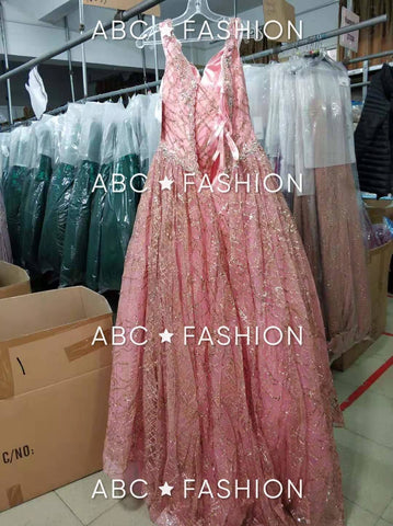 Schulterfreies Quinceanera-Kleid mit Glitzer von House of Wu 26944