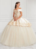 Schulterfreies Quinceanera-Kleid aus Glitzertüll von LA Glitter 24069