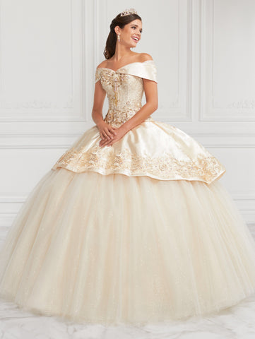 Schulterfreies Quinceanera-Kleid aus Glitzertüll von LA Glitter 24069