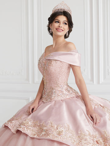 Schulterfreies Quinceanera-Kleid aus Glitzertüll von LA Glitter 24069
