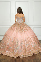 Off Shoulder Puff Sleeve Ball Gown by Petite Adele PQ1041