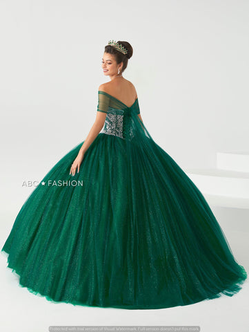 Vestido de quinceanera com decote ombro a ombro da Fiesta Gowns 56431