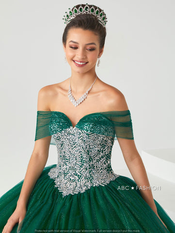 Vestido de quinceanera com decote ombro a ombro da Fiesta Gowns 56431