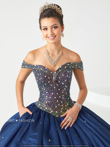 Schulterfreies Quinceanera-Kleid von Fiesta Gowns 56438