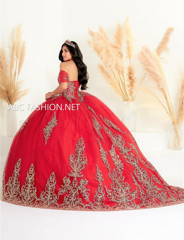 Schulterfreies Quinceanera-Kleid von Fiesta Gowns 56448
