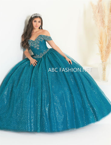 Vestido de quinceanera com decote ombro a ombro da Fiesta Gowns 56451